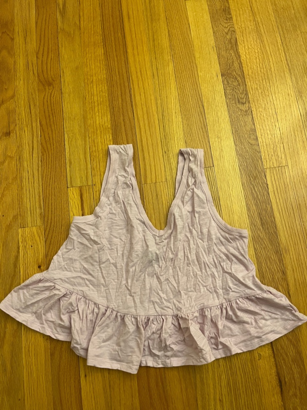 Wild Fable Light Pink Ruffle Hem Tank Top
